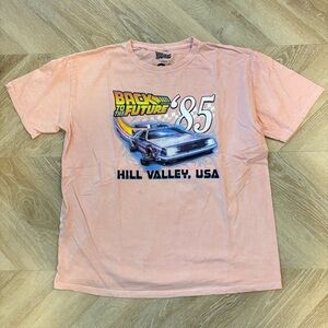 NWOT Back To The Future Hill Valley USA Graphic Tee - Light Pink